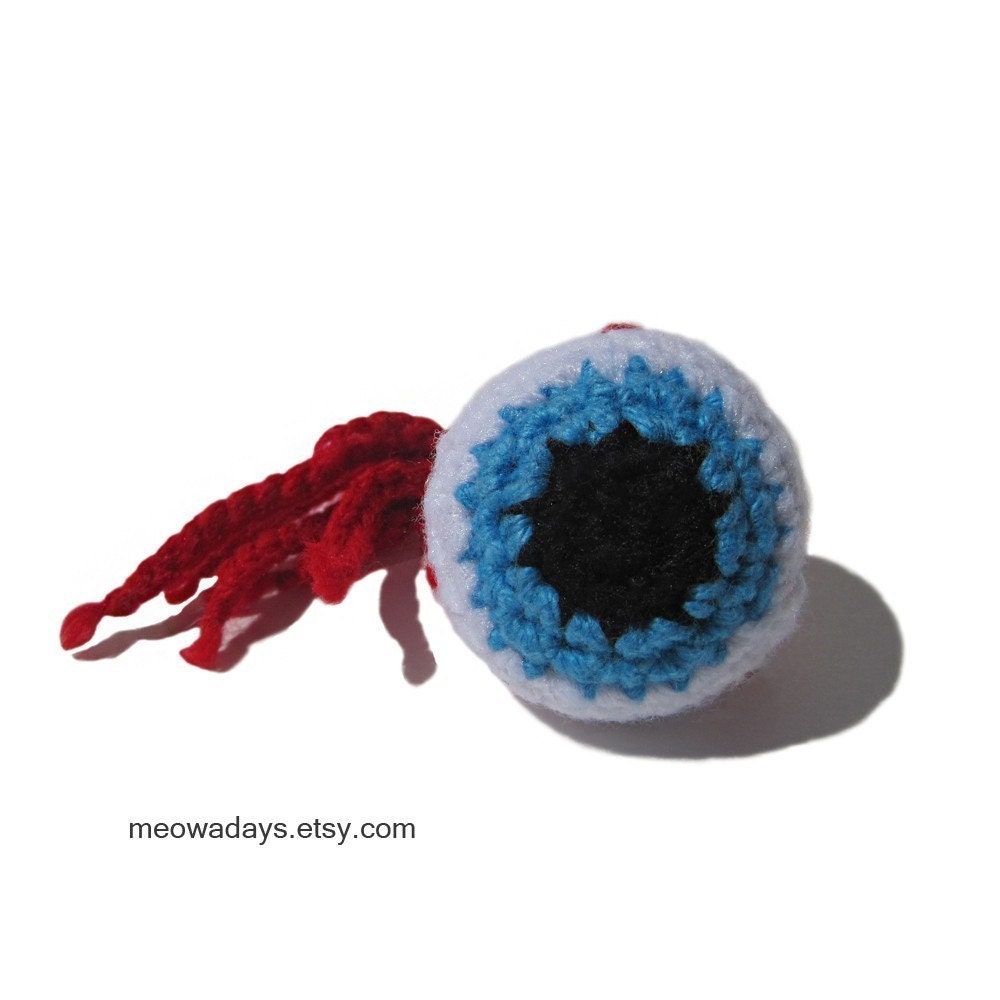 CAT TOY EYEBALL pet toys zombie organic catnip crocheted toy funny weird