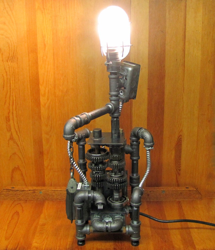 Steampunk Power Plant Table Lamp OOAK