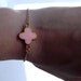 Pink Colored Clover and Gold Chain Bracelet - Cute Candy Colored Clover Chain Bracelets - Collect Them All - Stackable Chain Bracelets