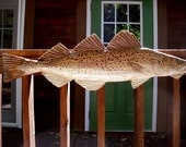 Atlantic Cod 38" chainsaw wood carving fish wall art sculpture  fishing sign home deck boat decor coastal living woodworking