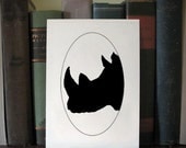 R is for rhino animal silhouette