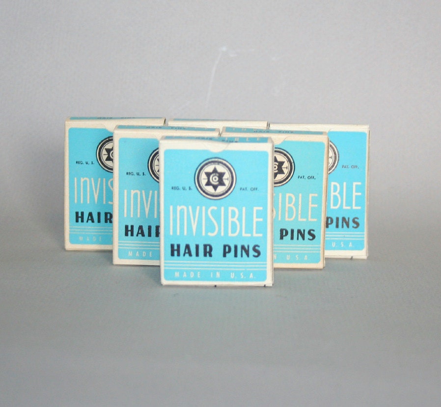 Vtg 1940s HAIR PINS / Black WWII Era Bobby Pins in Great Packaging