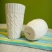 Cable knit ceramic tall cup - Ivory Glazed edge