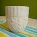 Cable knit ceramic cup - Ivory Glazed edge