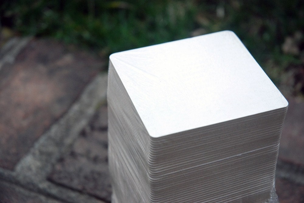 300 Blank 3.5 inch Square Coasters,blank coasters heavyweight. Perfect for letterpress, crafts, etc.Made of recycled pulpboard paper