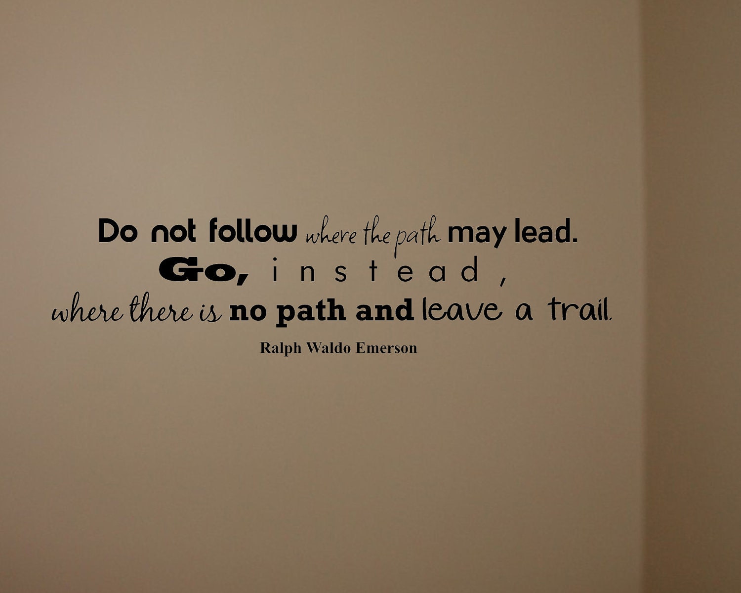 Ralph Waldo Emerson - vinyl wall quote - New Path