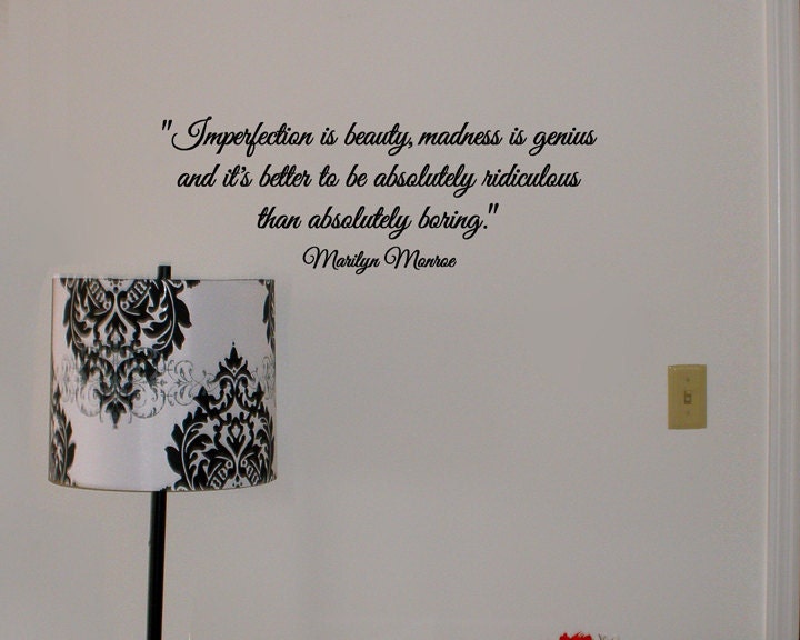 Marilyn Monroe quote removable wall vinyl by daydreamerdesign