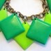 RESERVED------Vintage Green Lucite Charm Bracelet----RESERVED