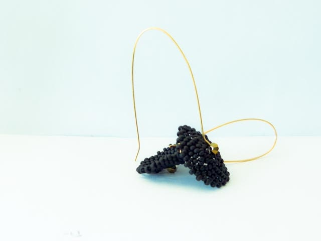Black gold disk dangle earrings. geometric minimalist, classic, modern design. Black swan