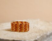 Custom band ring. Rustic fall fashion. Orange, light brown tbteam avidteam