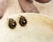 Night Dreams. Black bead wrapped earrings. Office Fashion jewelry.