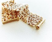 Leopard. Safari style delica beadwork cuff/ bracelet.  African earth toned trended jewelry.