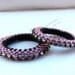 Dust pink black silver beadwork hoop earrings. Steampunk geometric seed beads jewelry Mothers day gift idea