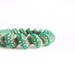 Spring teal green peach turquoise bronze Seed beads woven rope bangle bracelet Cellini spiral stitch Fashion jewelry Made to order