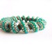 Spring teal green peach turquoise bronze Seed beads woven rope bangle bracelet Cellini spiral stitch Fashion jewelry Made to order