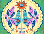 Folklore Mandala No 2-art print