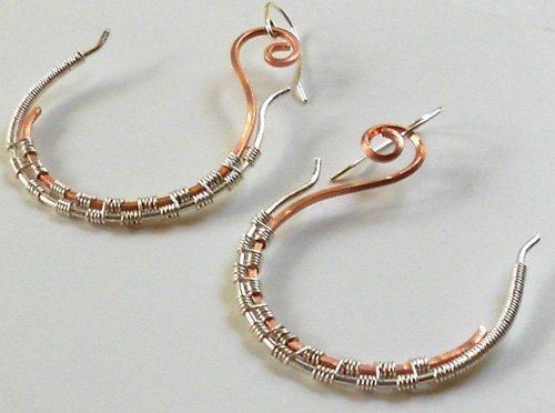 Copper and Silver "Limited Edition" Swan Earrings