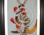 Kangaroo with Joey Fashioned from Computer Parts. Signed Photo Print.