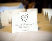 Wedding Place Cards with Heart and Arrow