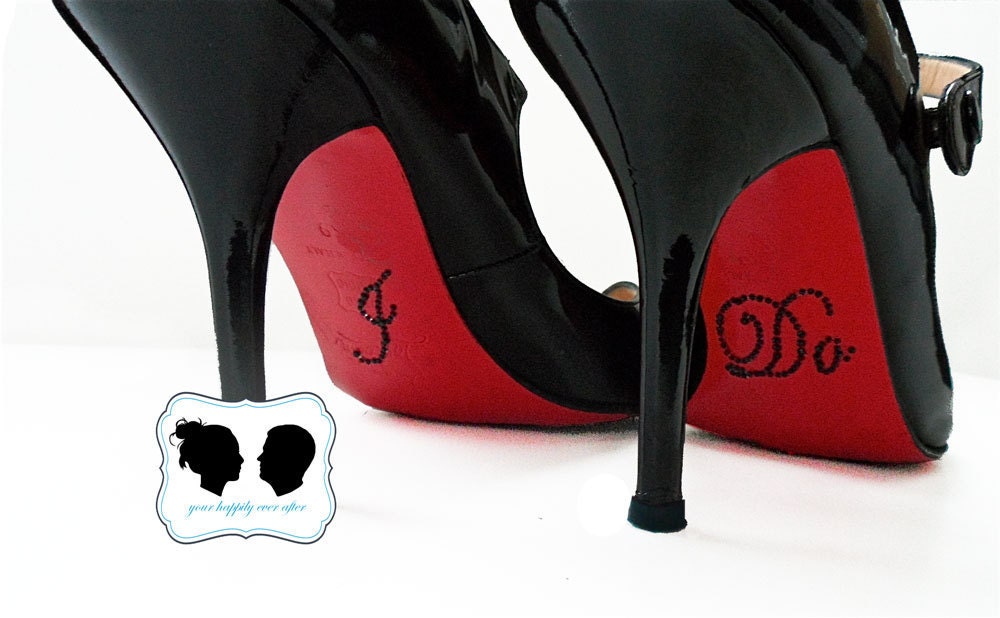 Black I DO Wedding Bridal Shoe Stickers 20% off Today - YourHappilyEverAfter