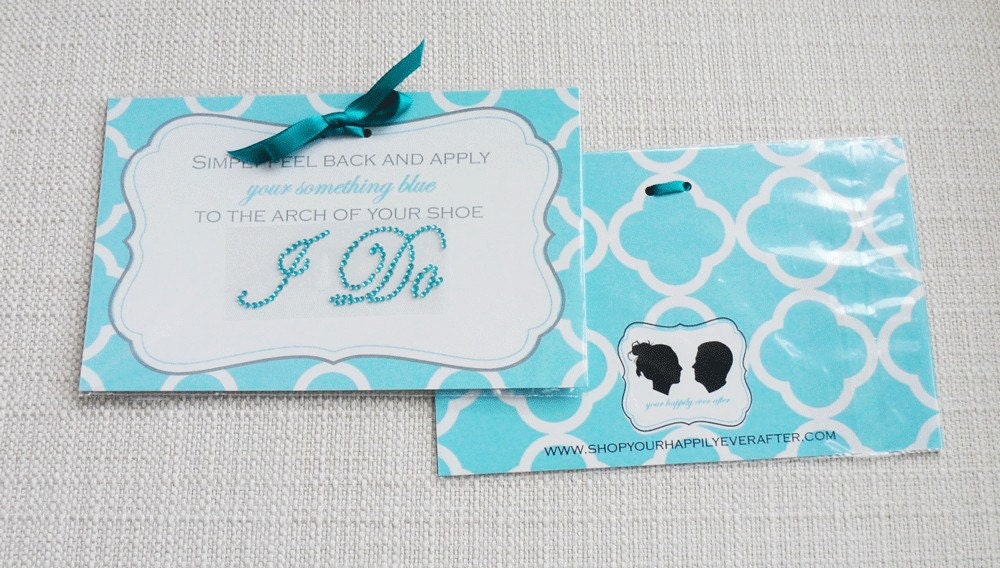 Crystal I DO Wedding Shoe Stickers in Blue 20% OFF Today