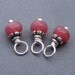 Wire Wrapped Faceted Raspberry Sherbert Czech Glass Dangles with Petite Bead Caps 5mm