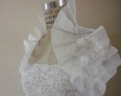 Silk Organza Pleated Wrap with Organza Roses
