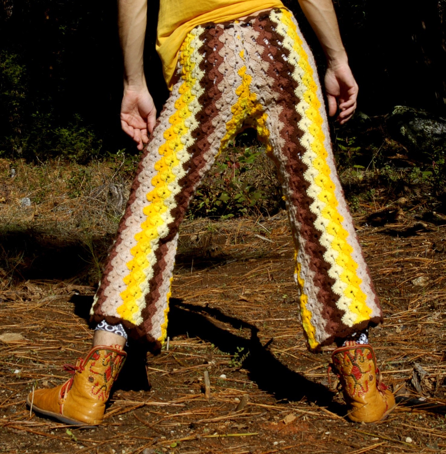 Funky 3/4 Length Crochet Pants
