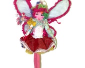 art doll fairy mobile door hanger pink green
