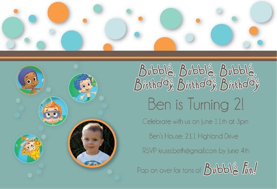 bubble guppies birthday invitation PDF Il_570xn