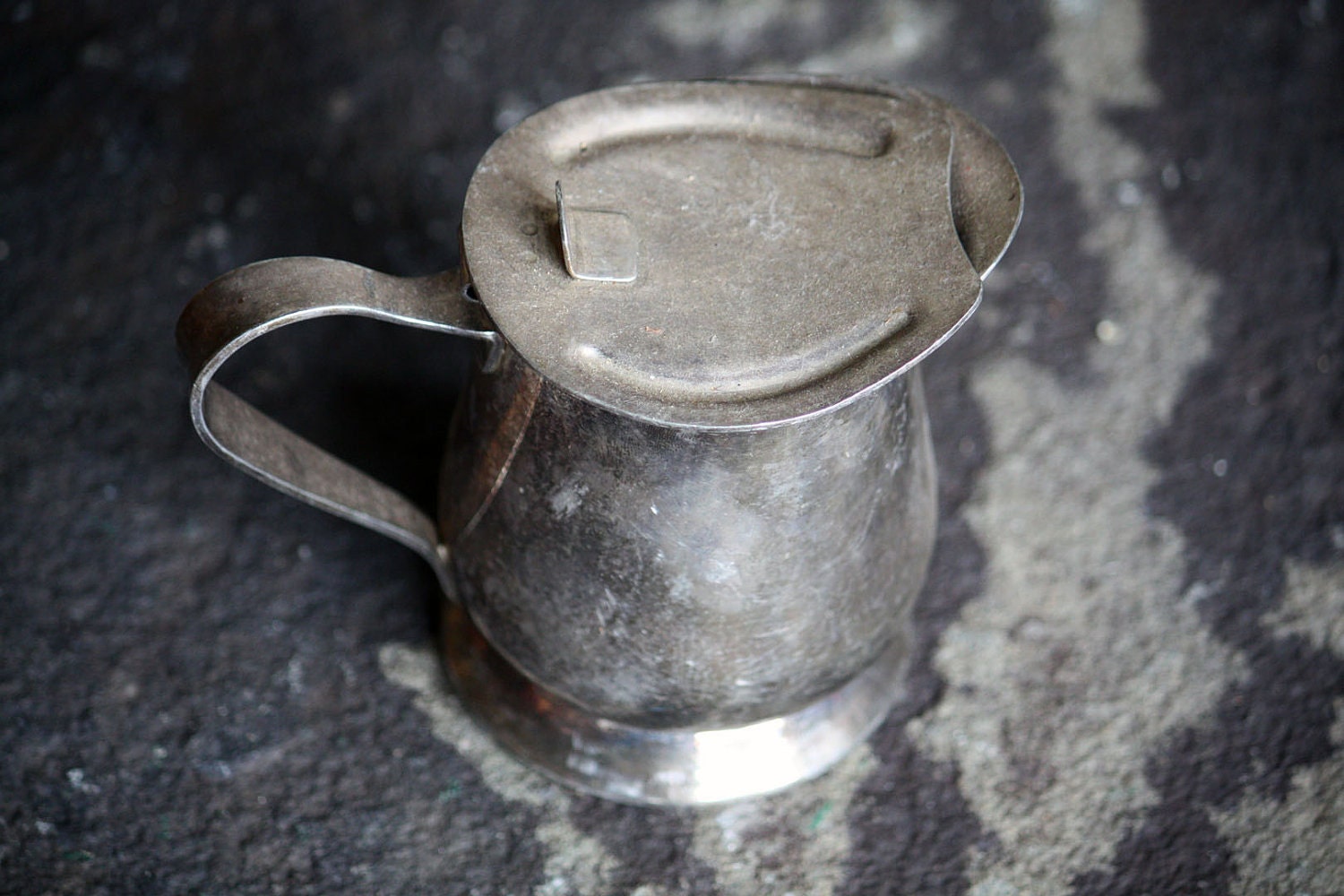 Vintage Oneida Silverplate Creamer with Lid - Shabby Chic Home Decor, Serving, Collectibles, Silver Housewares