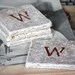 Personalized Coaster Set - Natural Tumbled Marble Monogram - Home Decor Accessory - Gift for Wedding, Shower, Engagement, Housewarming