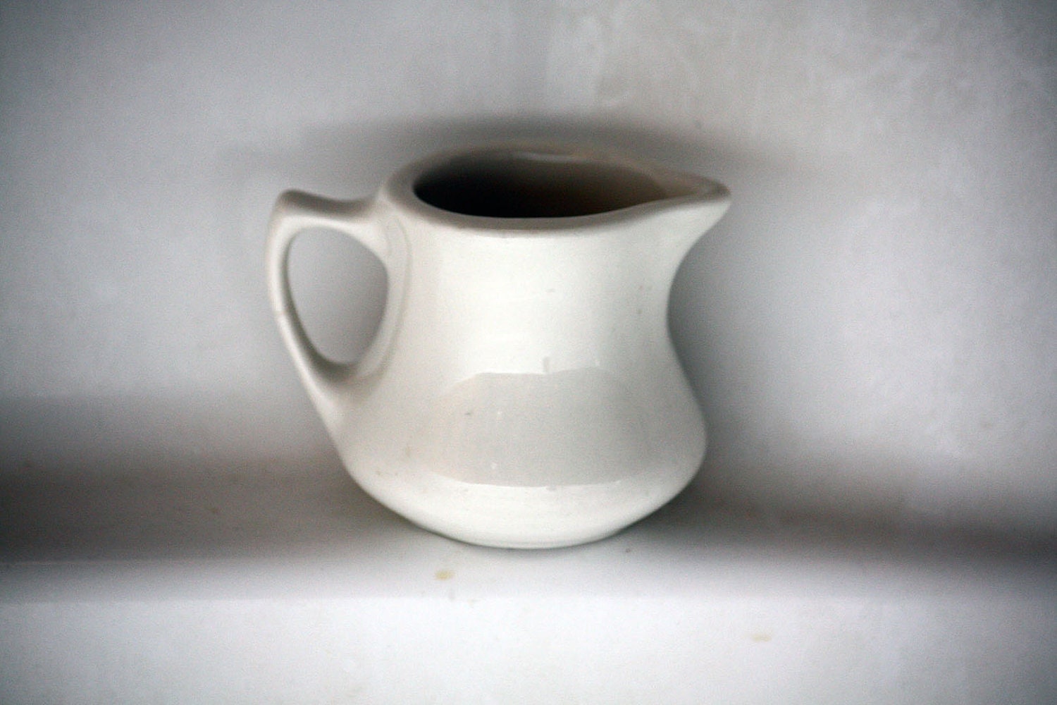 Vintage Small White Ceramic Pitcher Creamer Home by OneDecember