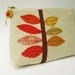 RESERVED for LINDSEY christmas in july 50% off, autumn clutch, modern orange yellow leaf design, burlap, fall fashion, one of a kind purse