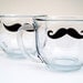 Oversized Glass Coffee Mugs - Variety of Colors and Styles (set of 2)