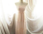 Chantilly Marie Antoinette Petal Rose Tea Dreamy Alice in Wonderland Misty Fantasy Jardin Long Maxi Victorian Lace Chiffon Smocked Dress