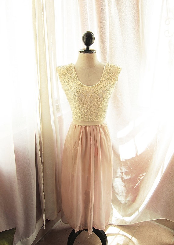 Lady Ophelia French Cream Lace Pink Romantic Dress Pale Spring Angel Ballerina Dream Whimsical Countryside Princess Hamlet Dress