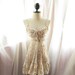 Sweet Romantic Spring Vintage Misty Dreamy Garden Whimsical Petite Soft Grainy Oatmeal Chiffon Crochet Tea Party Frolic Dress