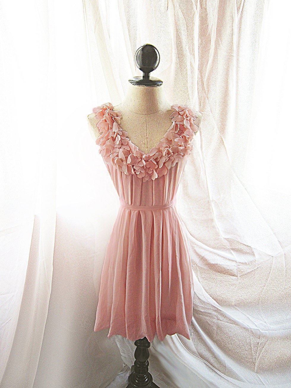 Blush Dusty Peach Rose Petal Pink Angel Heart Love Vintage Lovely Misty Cute Dreamy Marie Antoinette Mille Feuille XOXO Spring Cutouts Dress