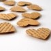 Raised Adhesive Hearts, Set of Twelve - Vintage Paper, Antique, Book, Text, Writing, Brown, Love, Cute, 12, Card Making