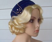 Vintage Indigo Blue Ralph Rupley Velour Hat Made In Italy