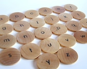 Natural Wood Toy- Lower Case  Moveable Alphabet- Waldorf Montessori Educational Game - applenamos