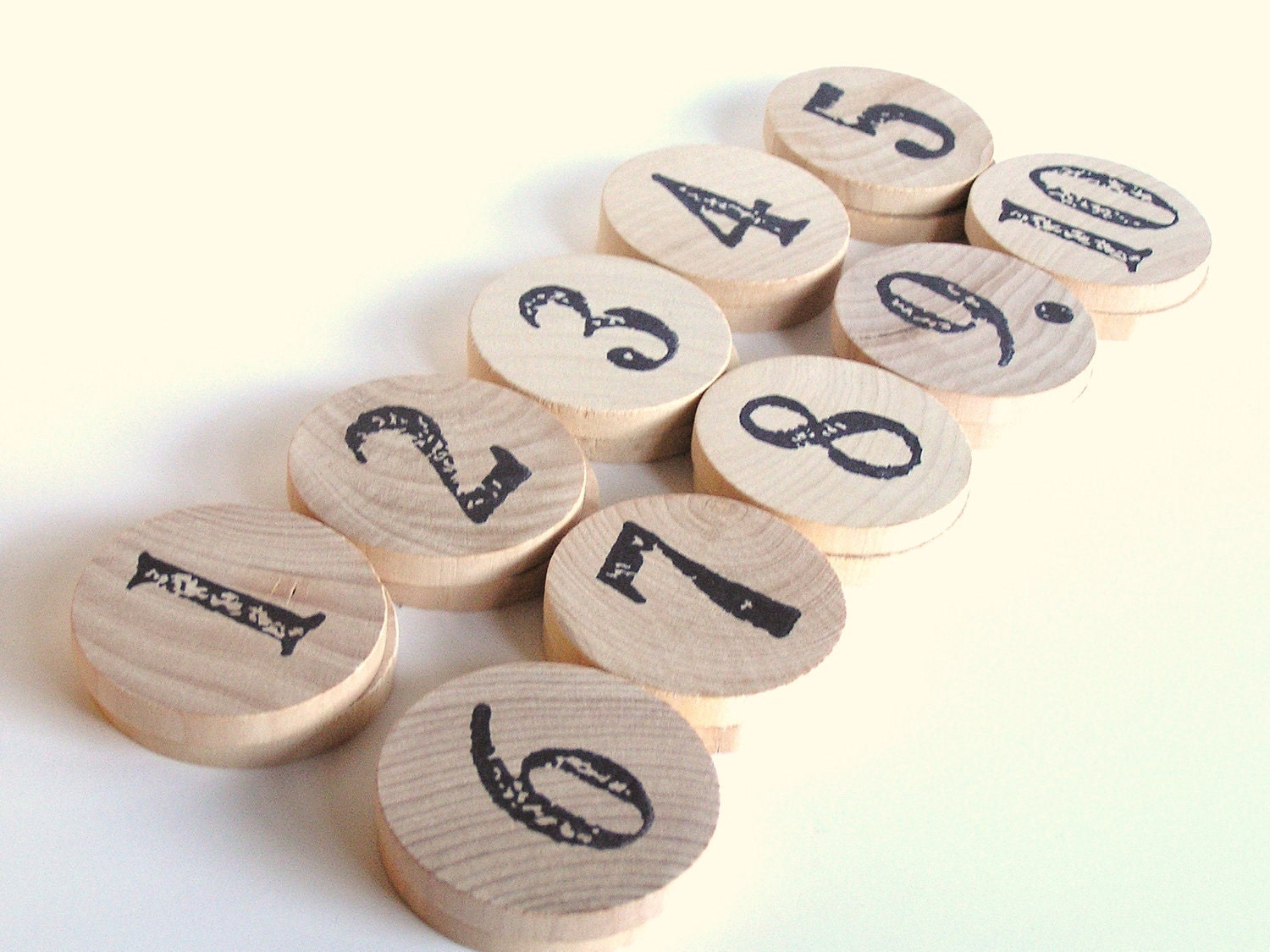 Waldorf-Eco- Friendly-Wooden Toy -MATCH ME -Numbers- Montessori Educational Match Game