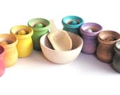 Wooden -Waldorf- Kids -Toy-Waldorf and Montessori  Natural Wood Toy -Educational Rainbow Toy- SCOOP N SORT