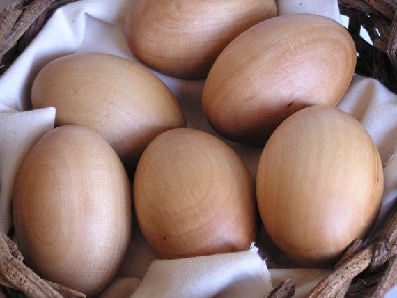 Waldorf-Eco- Friendly-Wooden -Farm Fresh Eggs- Solid Wood 6 pack