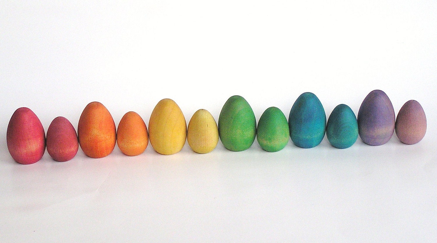 Waldorf-RAINBOW DOZEN - Easter Eggs - Montessori- Inspired Toy- Nature Table- Pretend Play Kitchen