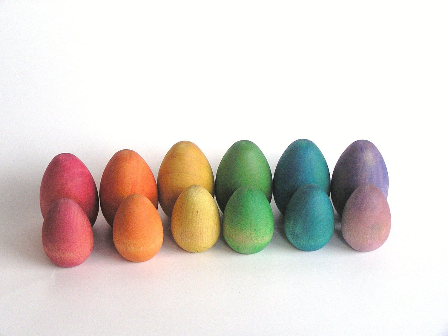 Waldorf-RAINBOW DOZEN - Easter Eggs - Montessori- Inspired Toy- Nature Table- Pretend Play Kitchen