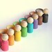 Waldorf-Wooden Toy -Peek-A-Boo Men - RAINBOW - Education Montessori Toy
