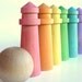 Rainbow TOWER  Bowling- Wood Toy- Educational Game