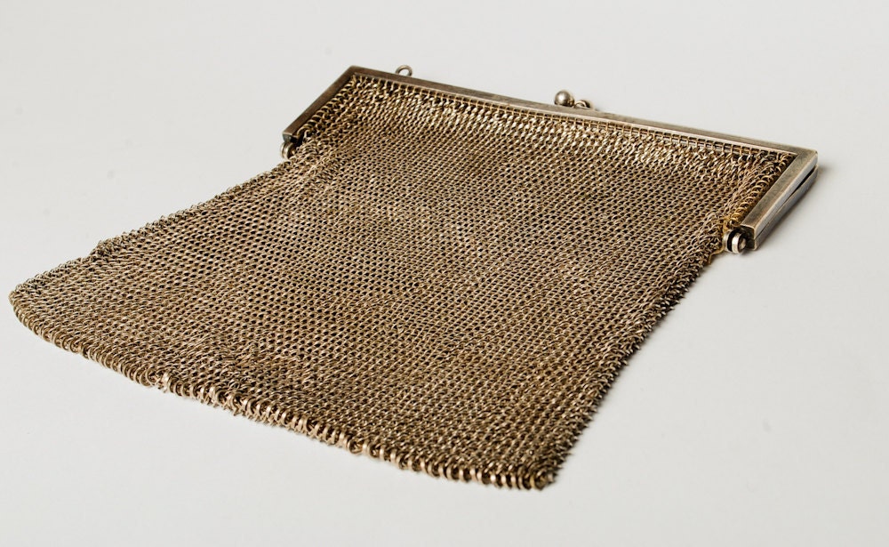 antique metal mesh purse